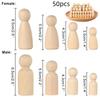 20/50 Pcs DIY Wood Peg Dolls Handmade Unfinished Doll DIY Crafts Nursery Decoration Wood Peg Dolls Home Decoration Ornament
