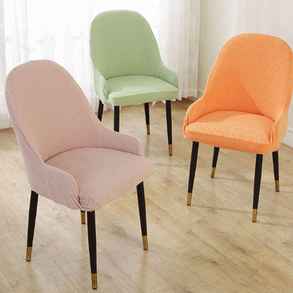High-elastic Dining Chair Cover Curved Stool Slipcover Integrated Seat Cover  for Home Decoration