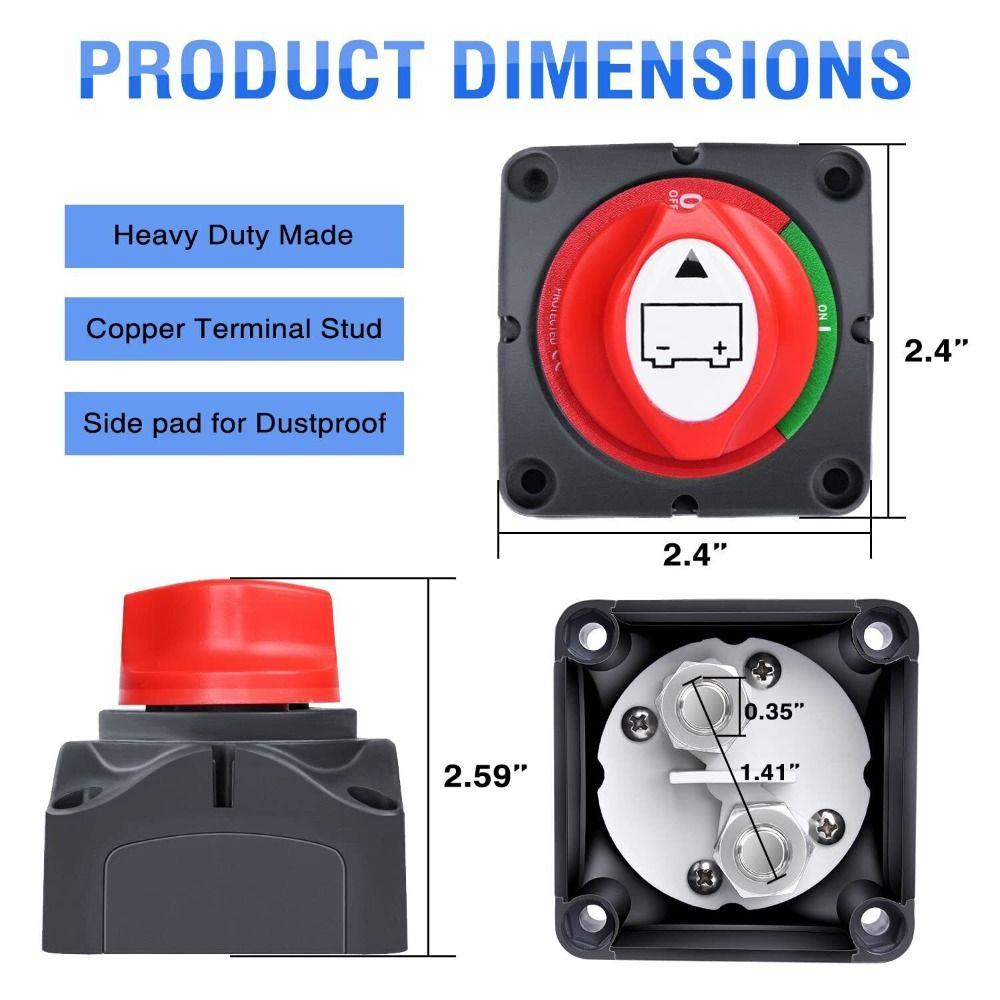 12V 600A Battery Switch Isolator Protect Battery Knob Switch Battery Disconnect Switch