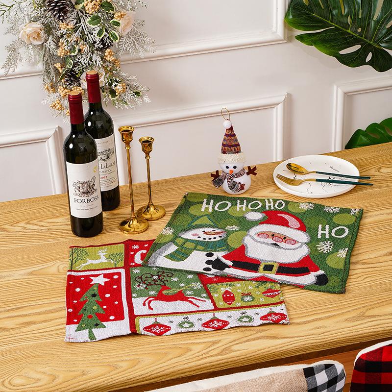 New Christmas Supplies Cartoon Santa Claus Placemat Christmas Ornaments Dining Table Insulation Pad Christmas Tree Decoration