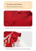 Youqi Autumn Baby Girl Red First Birthday Long Sleeve Dress and Bodysuit Set