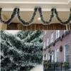2M Christmas Ribbon Green Rattan Flower Wreath Christmas Tree Hanging Pendant Ribbon Bow Flower Wreath Decoration Festival Decor