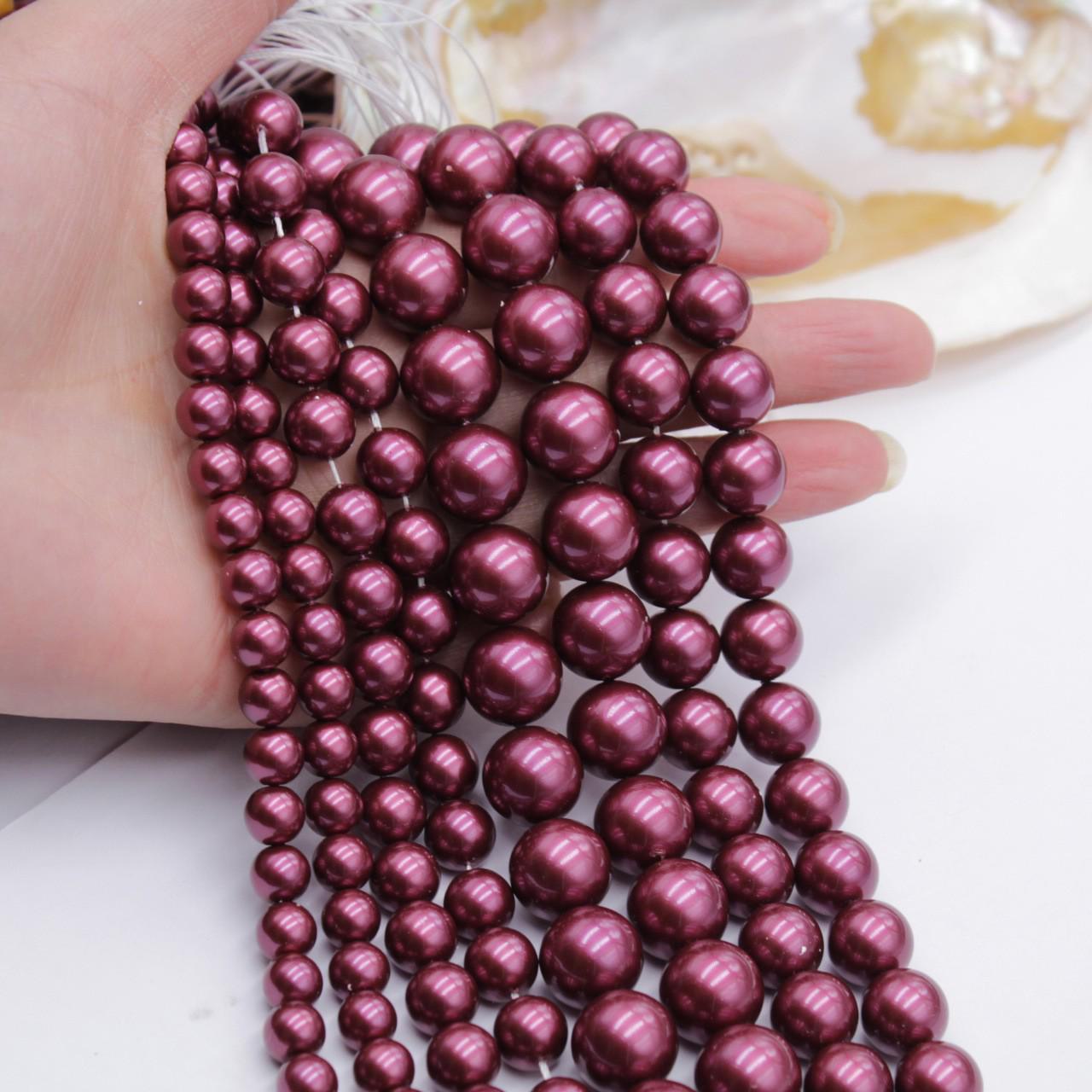 

Разноцветные ракушки и жемчужные бусины для изготовления украшений и аксессуаров своими руками 8mm (approx. 46 beads)