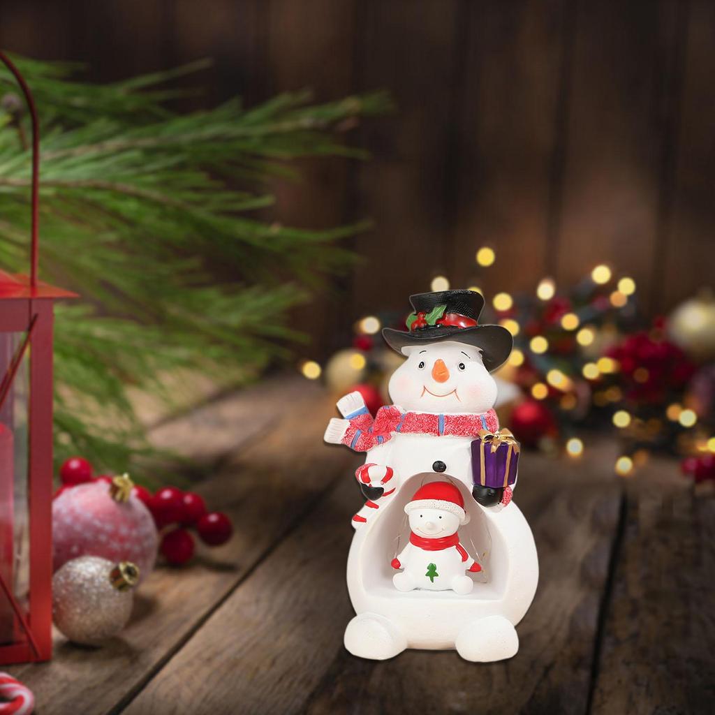 Christmas Ornament with Light Practical Stable Placement Sturdy Desktop Statue Resin Statue for Desk Living Room Bedroom Indoor