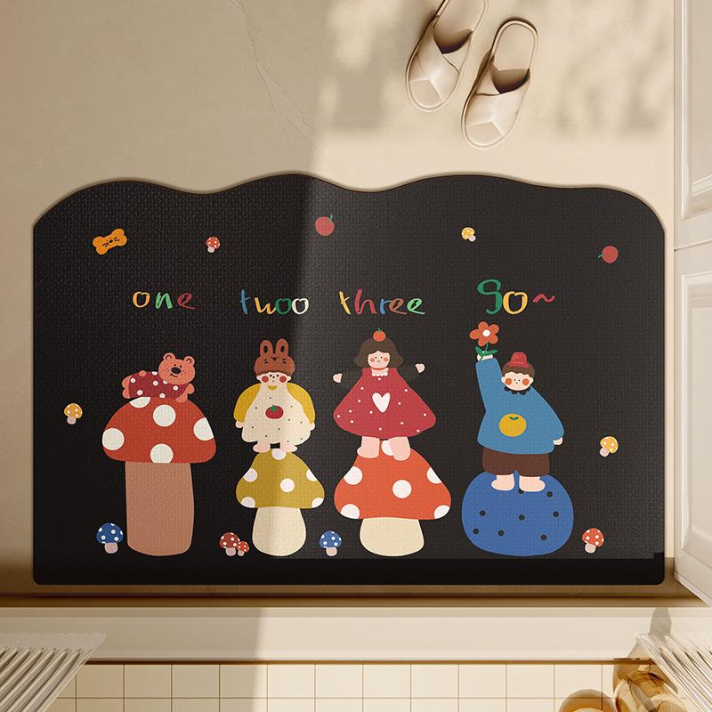 

Bathroom Anti-slip Floor Mat Household Bathroom Door Absorbent Quick-drying Foot Mat Dirt-resistant No-wash and Fall-proof Carpet Can Be Cut 40 * 60cm