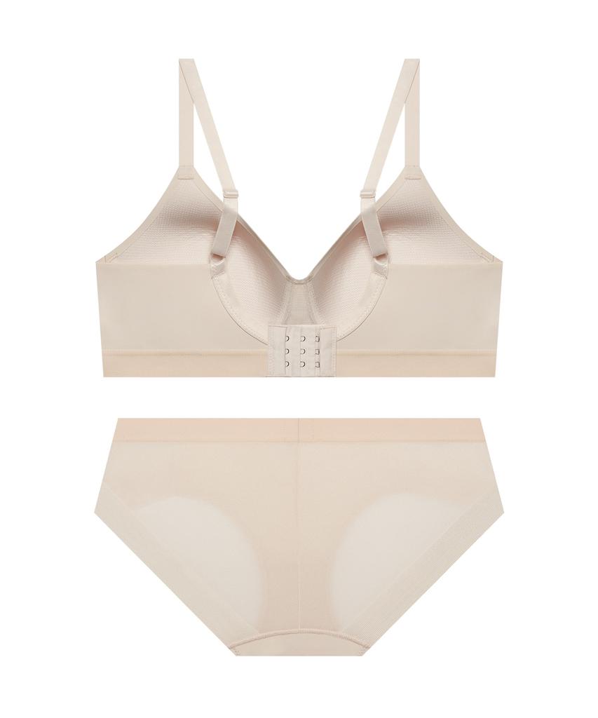 Kodejeukeombainineoweeo Comfort Shellon Wireless Bra And Panty Set_Misty Rose