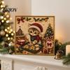 Christmas Faux Pearl Art Kit Xmas Cat Painting Kit, Festive DIY Winter Home Decor Cute Kitty 3D Bead Craft for Adults Teens, Holiday Wall Sparkling