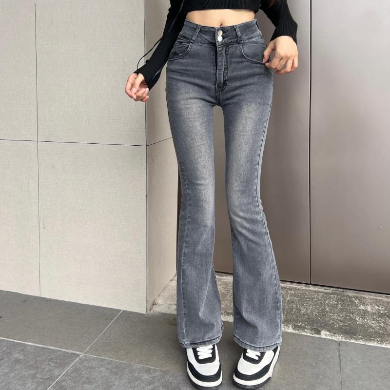 Podzim Jaro Skinny Jeans Ženy Džínové kalhoty Vintage Přiléhavé kalhoty Móda Dámské Tenké Elastické Ležérní kalhoty s rozparkem