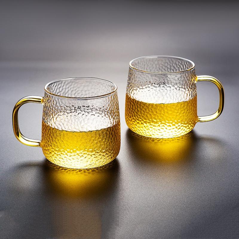 GIANXI Thicken Glass Tea Cup With Handle Transparent Heat Resistant Glass Tea Cups Chinese Kung Fu Tea Puer Tea Cup Set