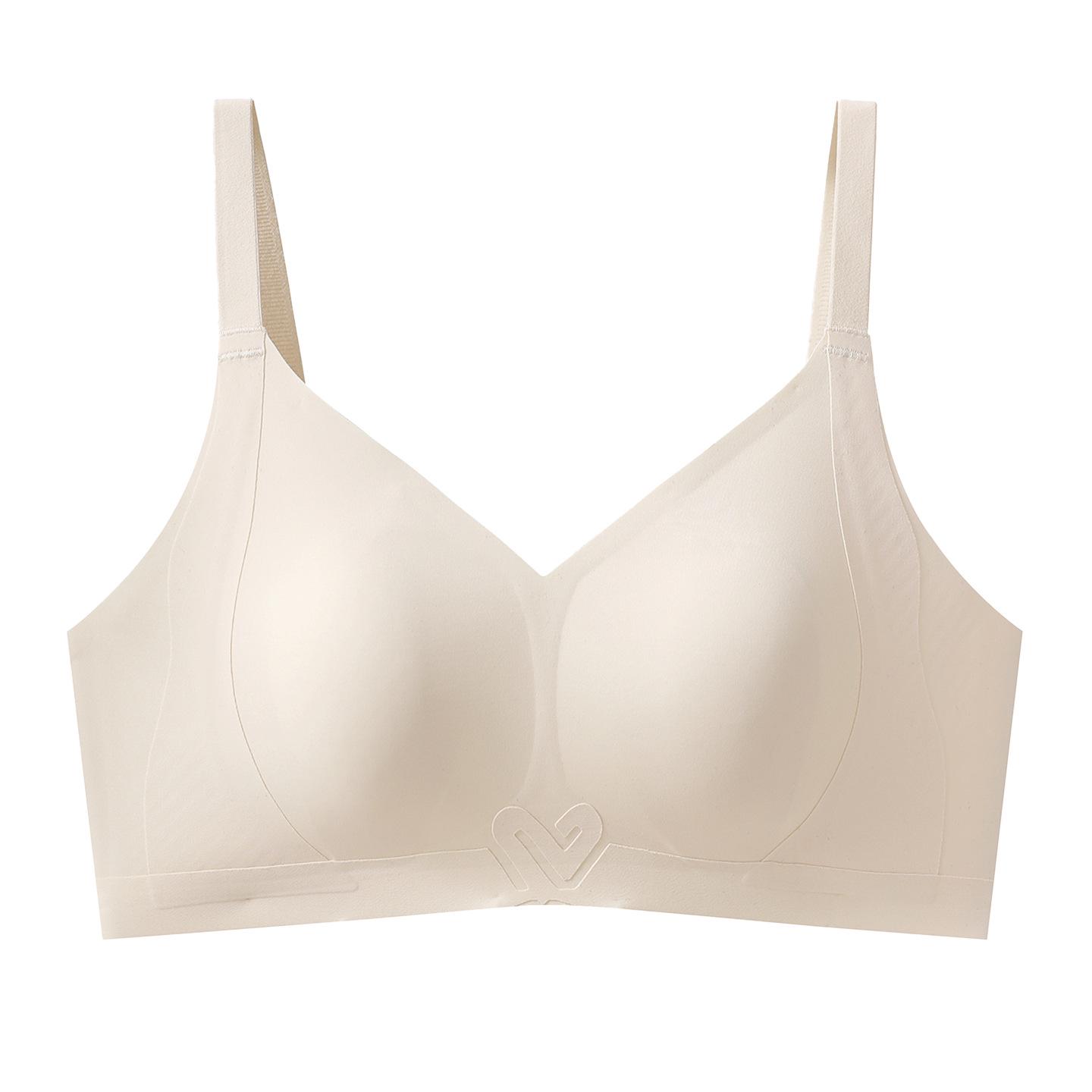 Autumn Seamless Slimming Plus Size Bra: Anti-Sagging, Side Support, Bunny Ear Style for Large Busts M (75ABC) шампанского
