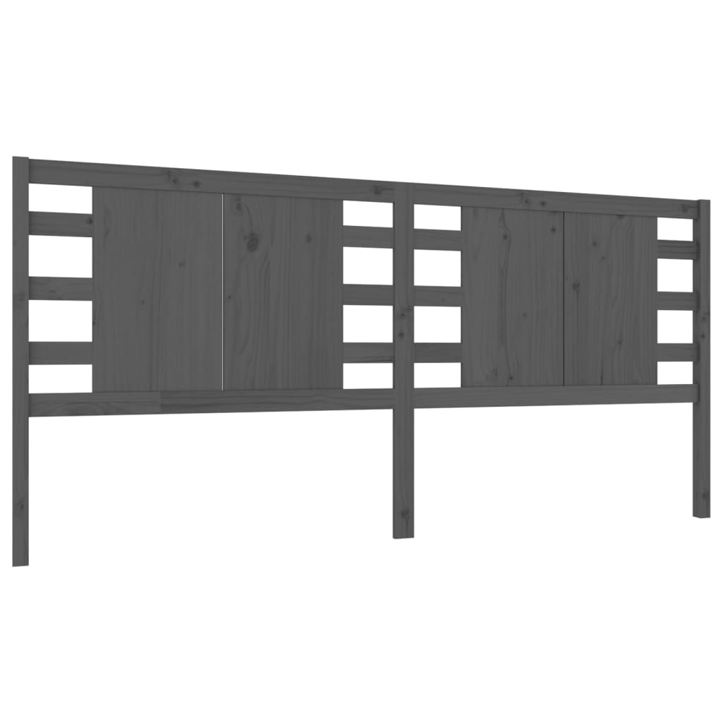 Headboard Gray 146 x 4 x 100 cm Solid Pine Wood
