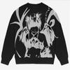 Unisex Streetwear Knit Sweater With Jacquard Round Neck Casual Long Sleeve Winter