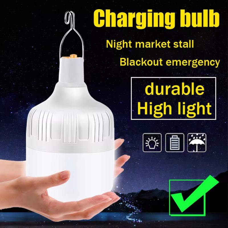 USB can charging LED light bulb 30W 60W 100W outdoor emergency hook hook camping fishing portable lanterns night iGH