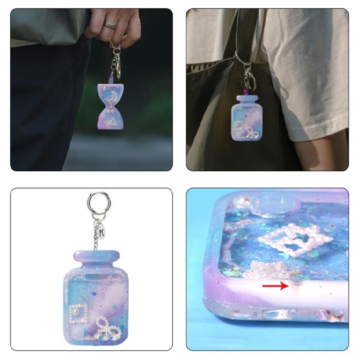 Resin Shaker Mold Quicksand Resin Casting Epoxy Silicone Mold for DIY Keychain