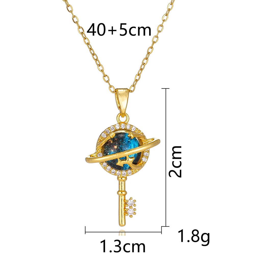 Titanium Steel Star Necklace for Women Planet Moon Astronaut Pendant Necklaces Jewelry Gifts
