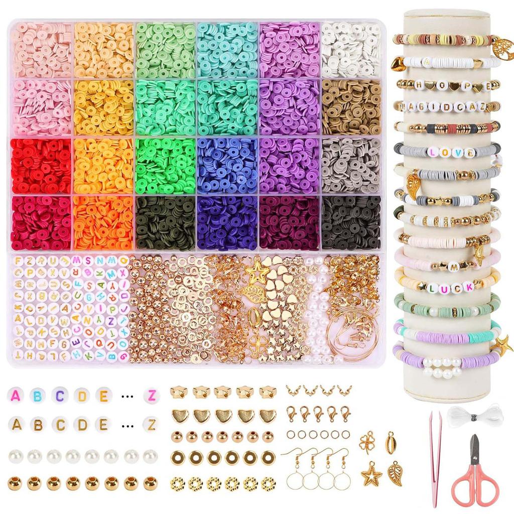 Clay Bead Soft Pottery Sheet Bead Set, Friendship Bracelet Diy Jewelry Accessories, Handmade Jewelry Production Material Package