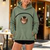 Felpa Unisex con Tasca Centrale per e Cane, Felpa Casual dalla Vestibilità Ampia