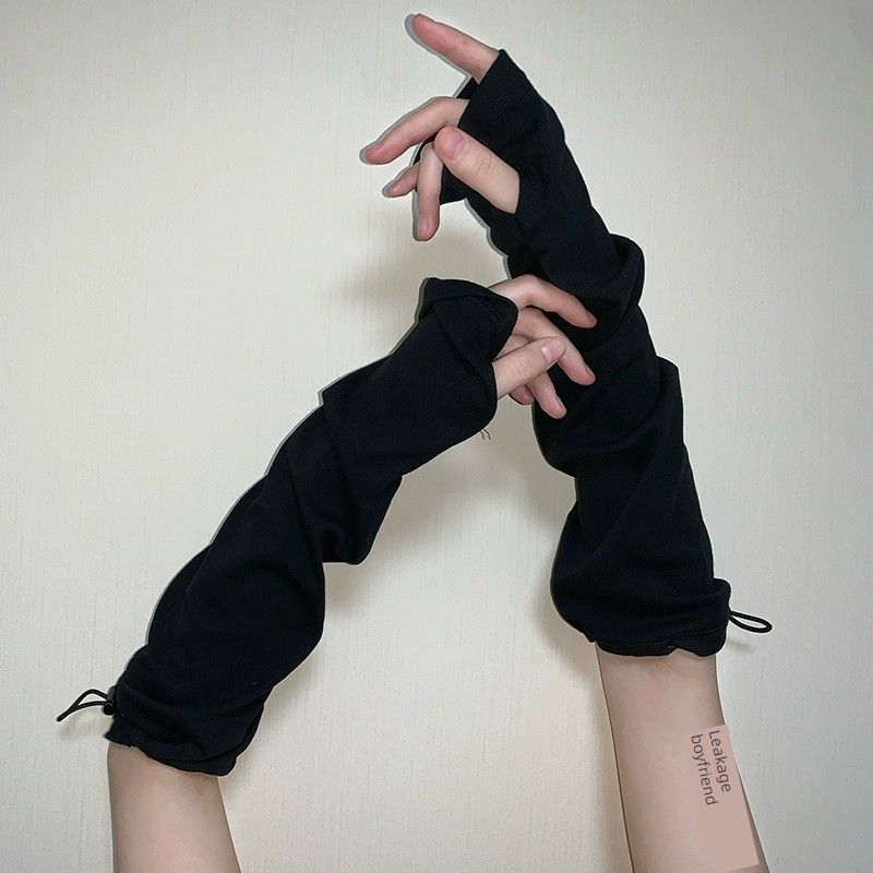 

Mechanical Style Punk Casual Cool Drawstring Hip Hop Gloves Black [drawstring]] All yards