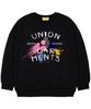 UNION GARMENTS [Fleece-Lined] Painted Oversized Sweatshirt Black