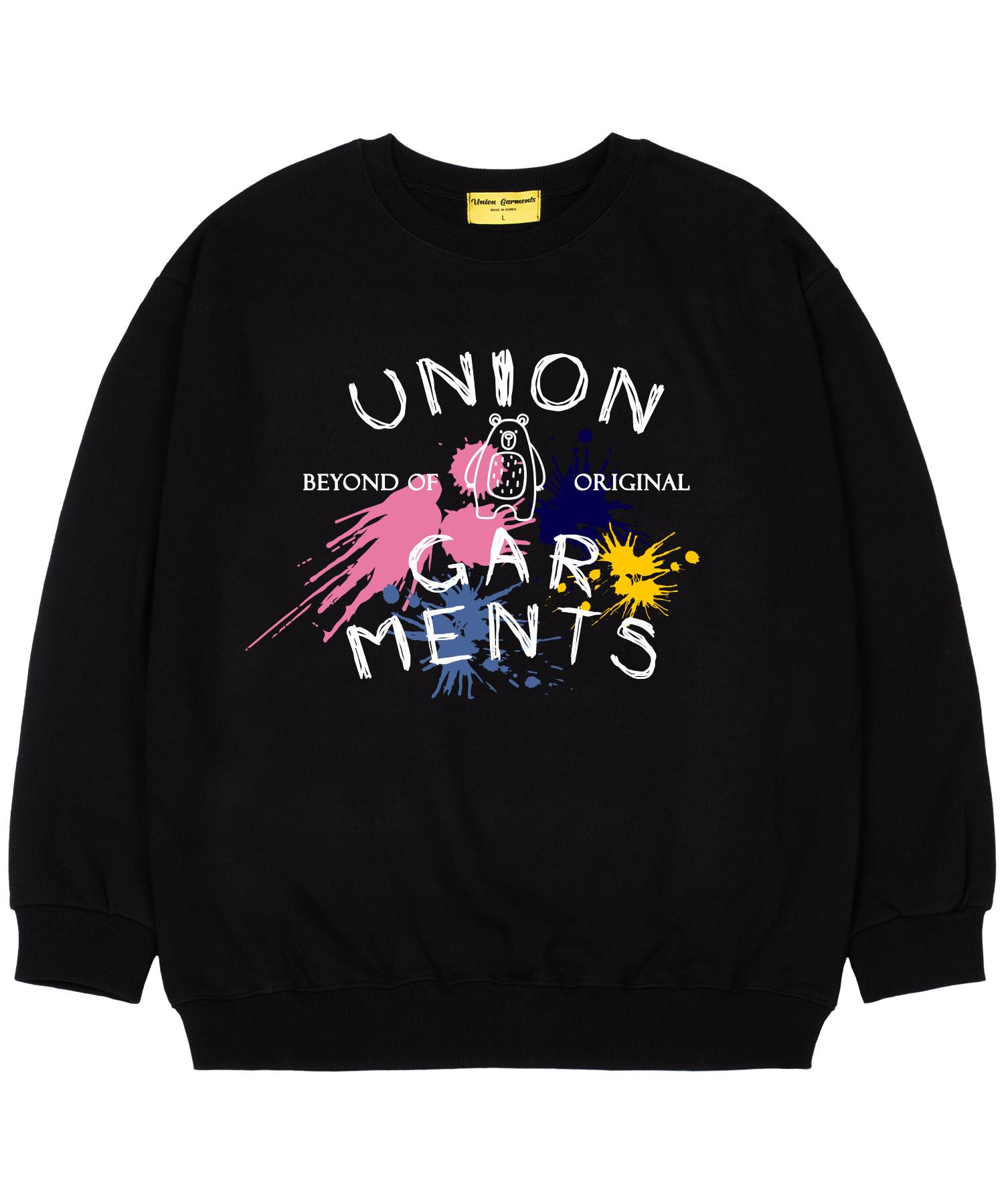 Union Garments [На флисе] Окрашенный оверсайз свитшот Черный M