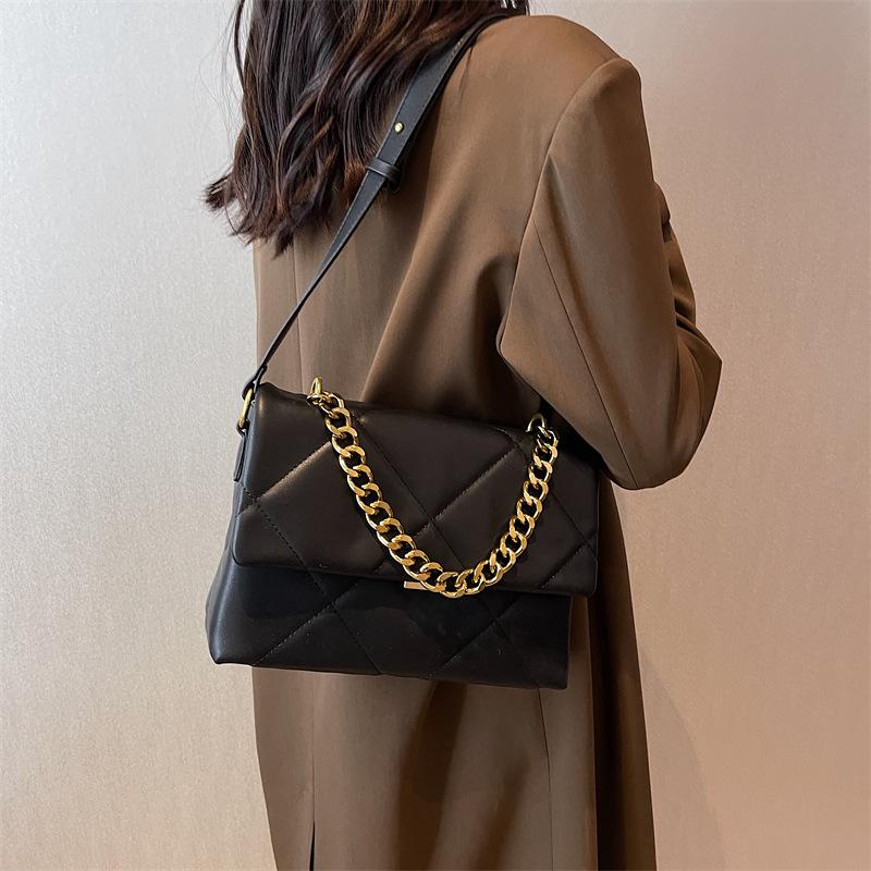 Retro High-End Tasche Damen Neu Herbst und Winter Rhombus Kette Kleine Quadratische Tasche Trendige Umhängetasche