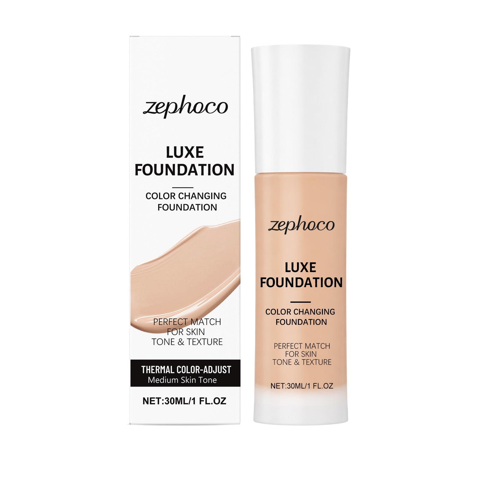 Zephoco Thermo-Reactive Lightweight Hydrating Foundation - Color Correcting, Non-Sticky, Natural, Close-Fitting Series