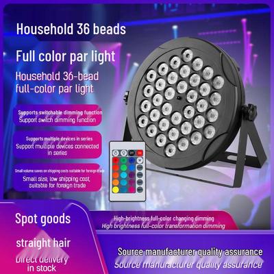 RGB javiskové svetlo s 36 LED a diaľkovým ovládaním pre domácnosť a párty