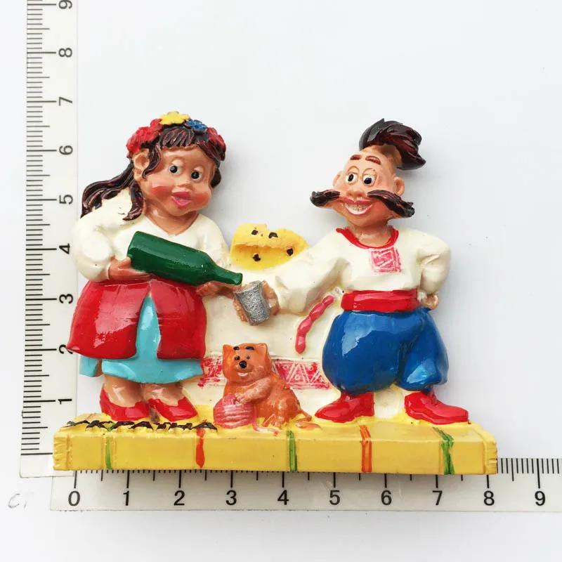 Ukraine Tourist Souvenirs Fridge Magnets Swallow Castle Mini Picture Frame Creative Home Decoration Resin Magnetic Stickers