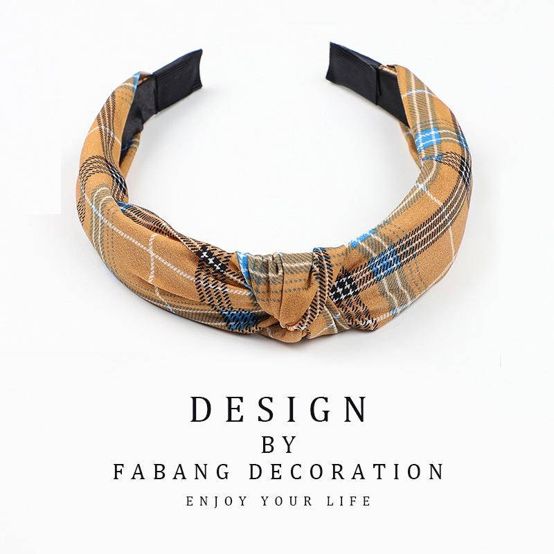 Korean Style Women's Striped Criss-Cross Bow Headband for Yoga & Face Washing