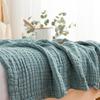 EMME Gauze Summer Gauze Comfortable for Air Teal Green 6-Layer Blanket, Single, 100% Cotton, Blanket, Additive-Free, Lightweight, Washable,