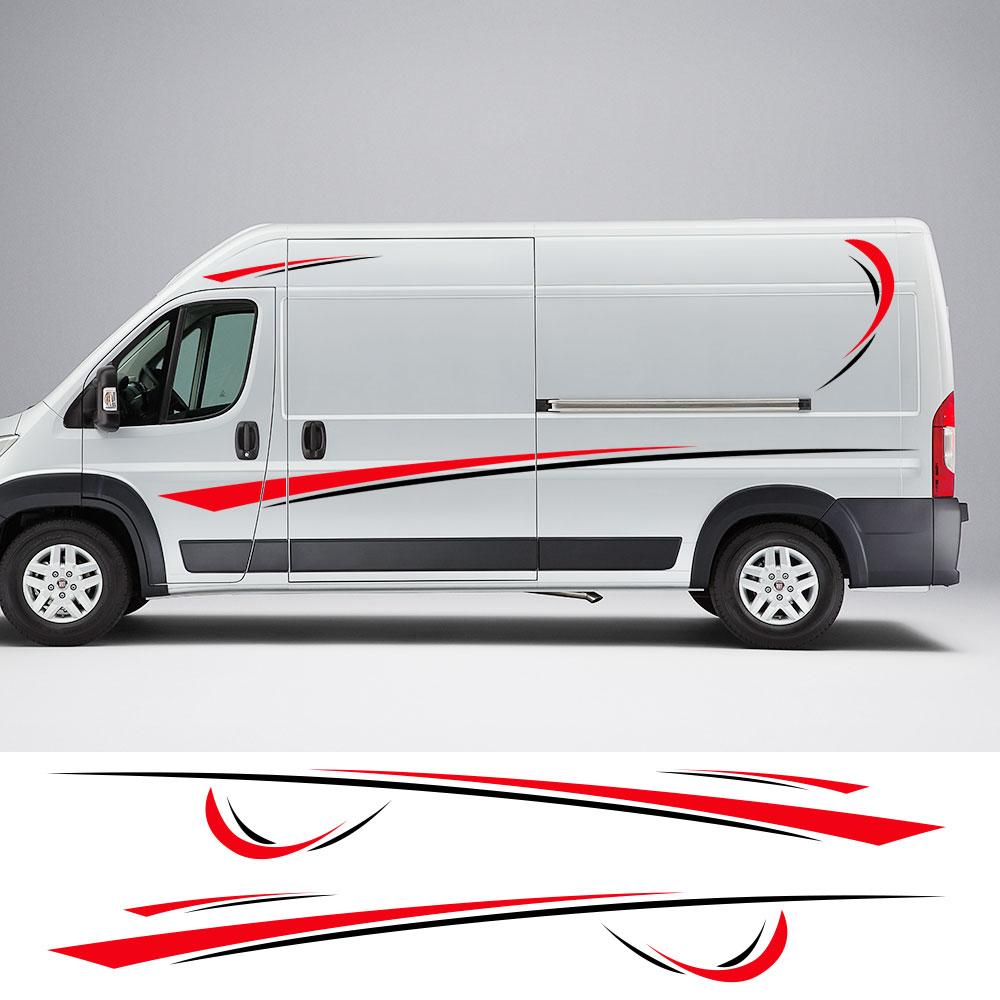 6 Teile/los Auto Aufkleber Grafiken Sport Vinyl Streifen Camper Van Aufkleber Für Peugeot Boxer Fiat Ducato Citroen Jumper Zubehör