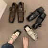 Women's Mary Jane Flats Ballet Flat Shoes Square Toe Work Flats Comfortable Dressy Shoes With Ankle Strap for Women Low Heels Slip On Mary Jane Shoes