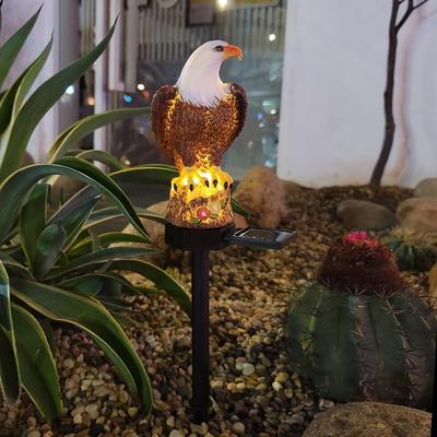 1 UNIDS Solar Águila Luces de Jardín Al Aire Libre Solar Águila Calva Figuras Estaca Decorativa Luz Jardín Águila Animal Pájaro Decoración Patio Césped Camino Decoración