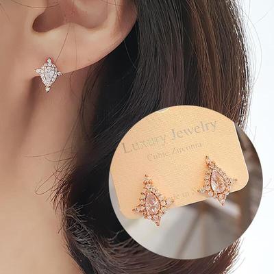 Nenek Cubic 3-color Women's Antique Earrings Pendant Water Drop