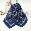 68Cm Pink Floral Printed Scarf Women'S Spring And Summer New Imitation Silk Scarf High-End Fashion Versatile Headscarf Shawl