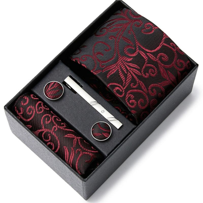 Tie Men'S Business Professional Dress Suit Blue Striped Gift Box Polyester Silk 7.5Cm Business Gift