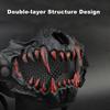 Maschera Zanna, Protezione Facciale Teschio Zanna Oni Rete Tattica Maschera Samurai Mezza Faccia per Softair Caccia CS Halloween Cosplay