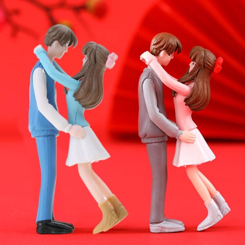 Miniatur Paar Figur Mikrolandschaft Ornament Zubehör Haushalt für Weihnachten Valentinstag Party Dekorationen