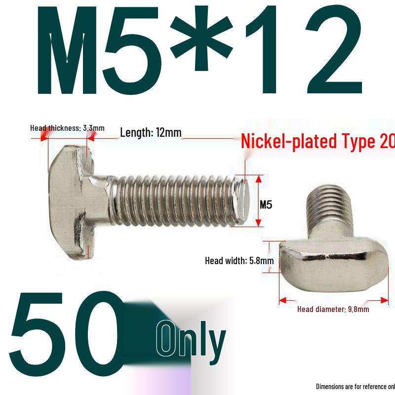 304 Stainless Steel T-Slot T-Head Bolt for Aluminum Profiles (20/30/40/45)