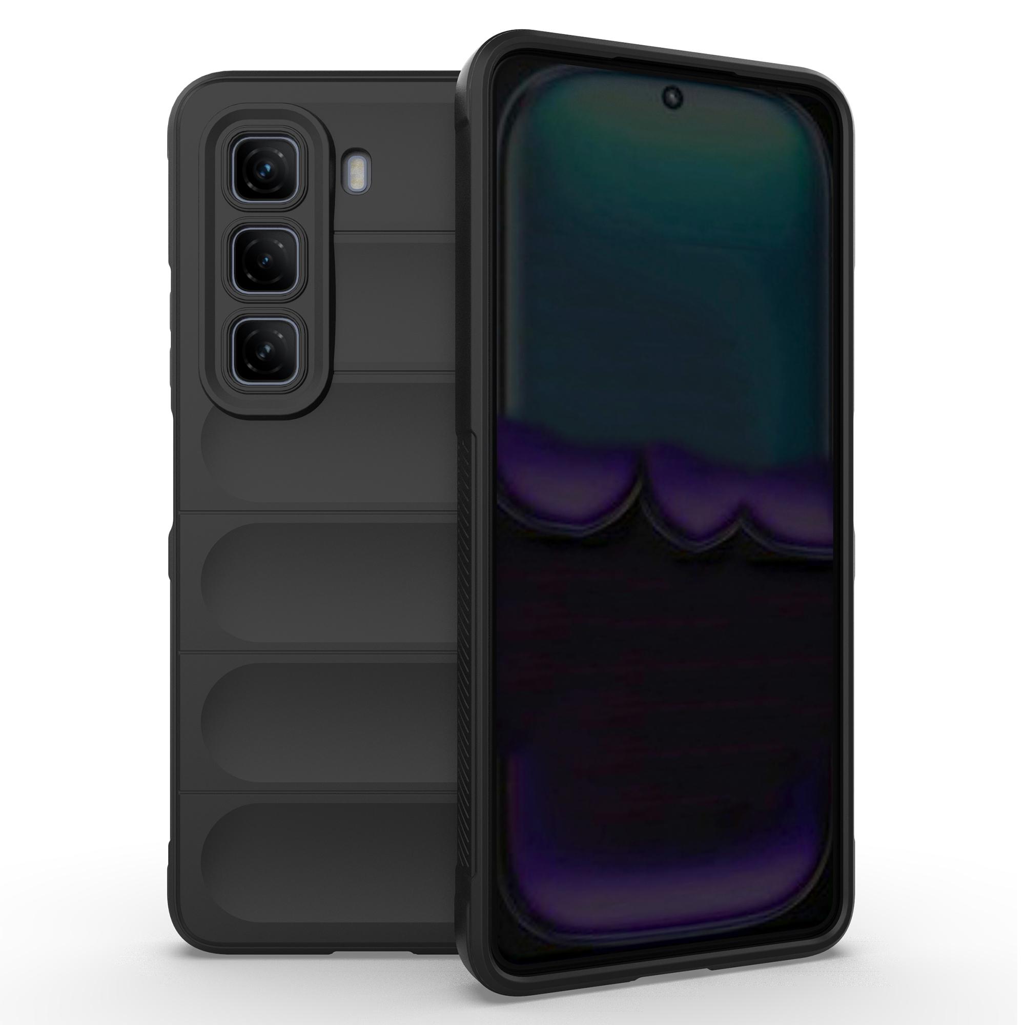 

For Infinix Hot 50 4G Case Anti-Drop Soft TPU Rugged Phone Back Cover Black