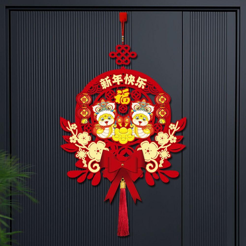 Reusable Snake Year Couplets Plush Hanging Decoration Pendant Door Stickers  Entrance