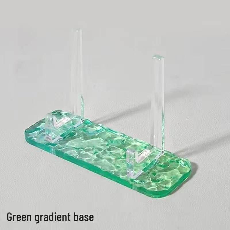 Water Pattern Acrylic Badge Display Stand - Transparent High-Gloss Square Desktop Card Storage Tray