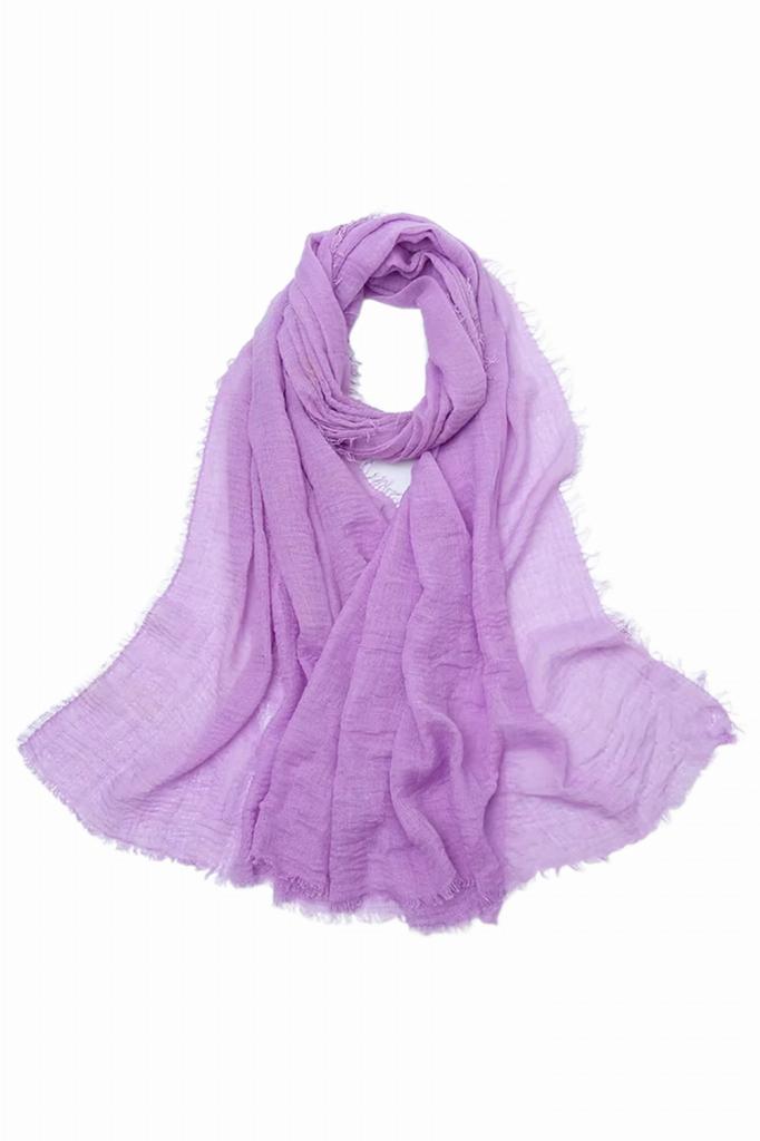 Women' Lilac Scarf 180X85 - Smooth, Light, Pastel Shawl for Spring and Summer