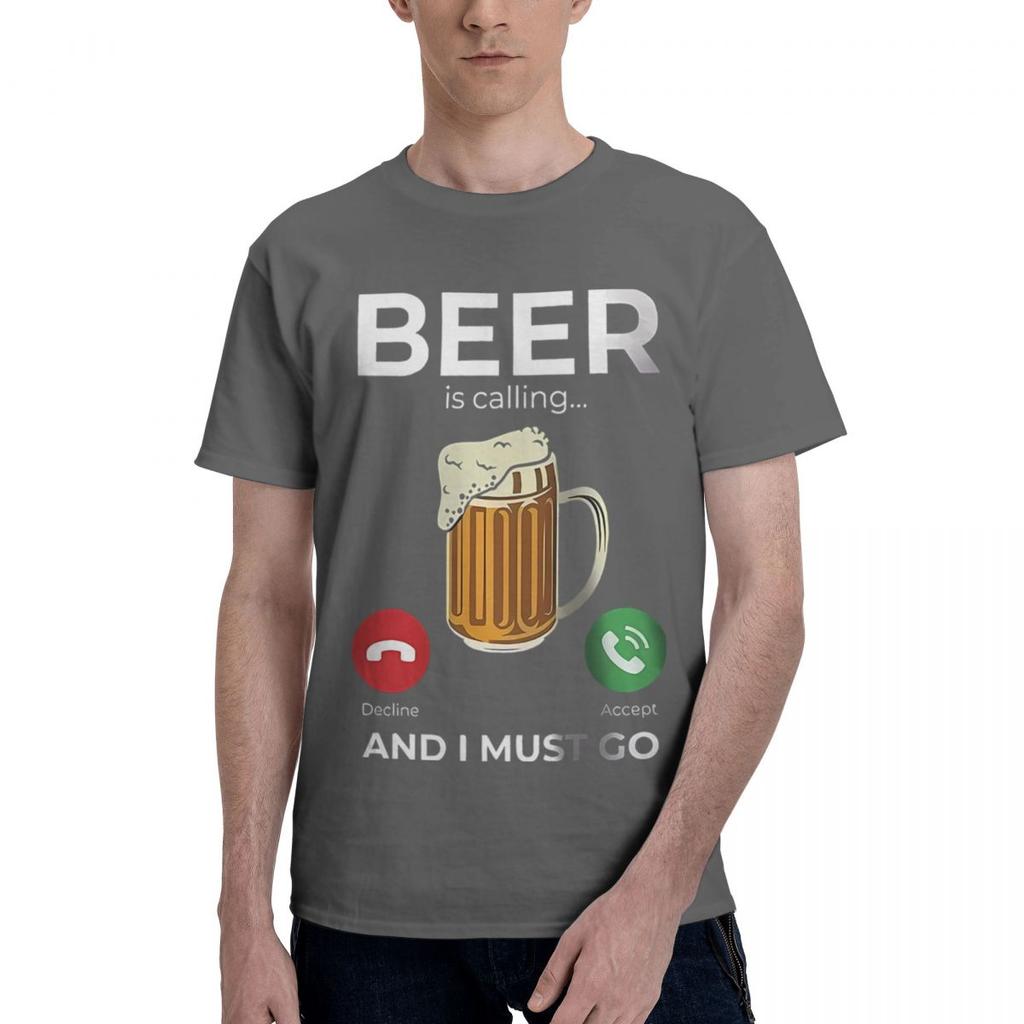 Beer Is Calling I Must Go Printed 100 Cotton Casual Breathable Confortable Top Designer Clothes Men Funny Gifts