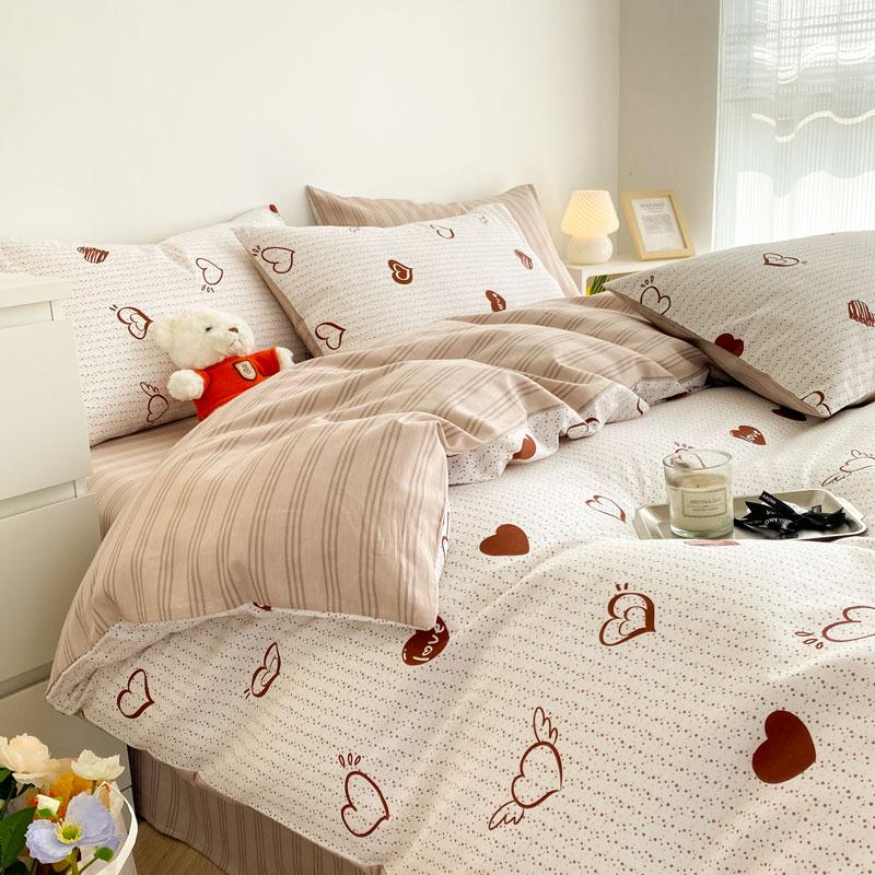 Duvet Cover Comfortable Cotton Quilt Cover AB Double sided Printing Quilt Cover Extra large 220x240 Skin friendly Fabric Quilt