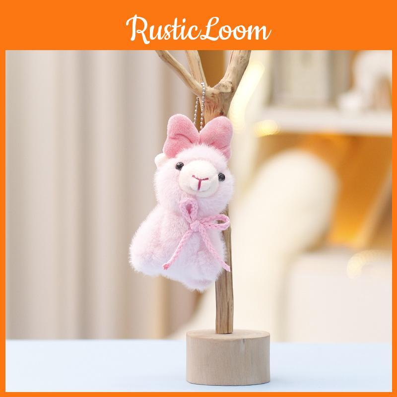 Cute Alpaca Keychain Cartoon Child Backpack Decorative Pendant Plush Doll Gift