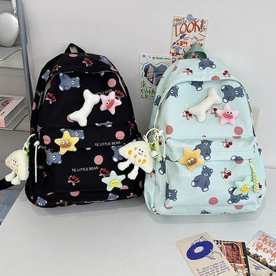School Bags2024 New Trend Backpack Academy Style Fresh and Cute Printing Lightweight Large Capacity School Bag Ladies Backpack