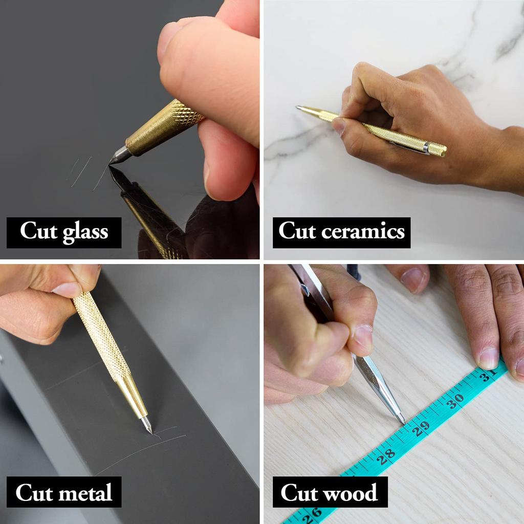 1pcs Glass Cutting Tool Diamond Glass Cutter Carbide Scriber Hard Metal Tile Machine Lettering Pen Engraver Glass Knife Scriber