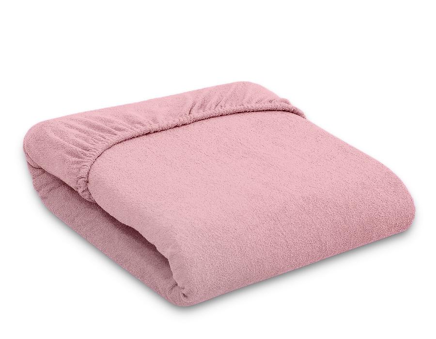 Terry fitted sheet for a crib 140x70cm - dusty pink