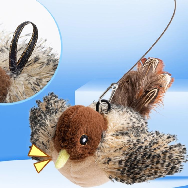 Life Like Bird Sound Cats Toy Safe Plush Bird Toy With Automatic Chirping for Cats Entertainment Indoor Engagement Toy